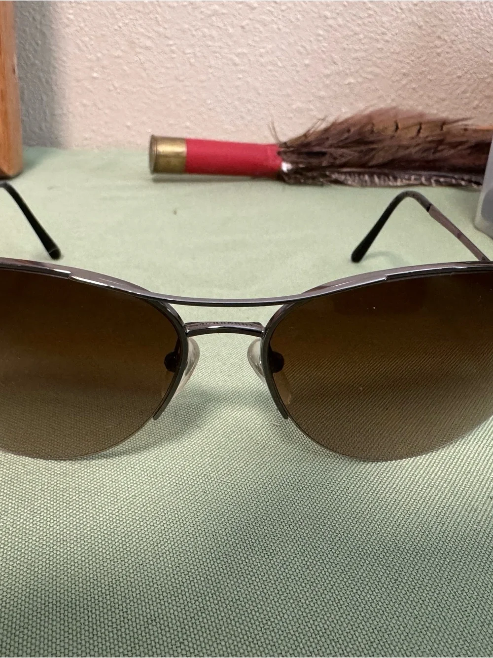 Burberry Silver Frame Sunglasses with Brown Lenses